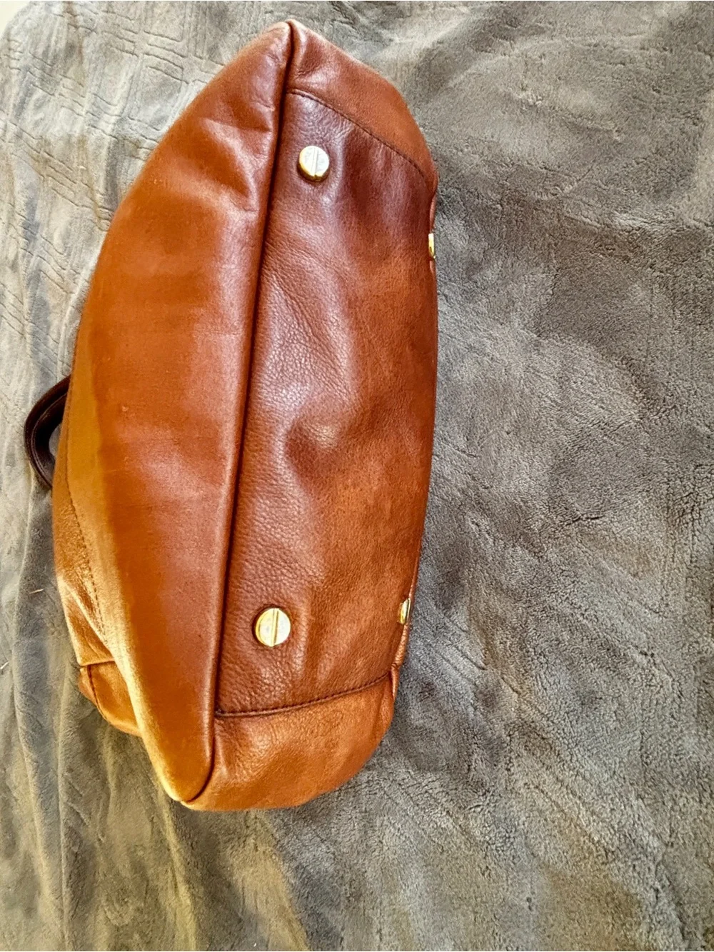 J.Crew Soft Leather Tote Bag Cognac Brown
